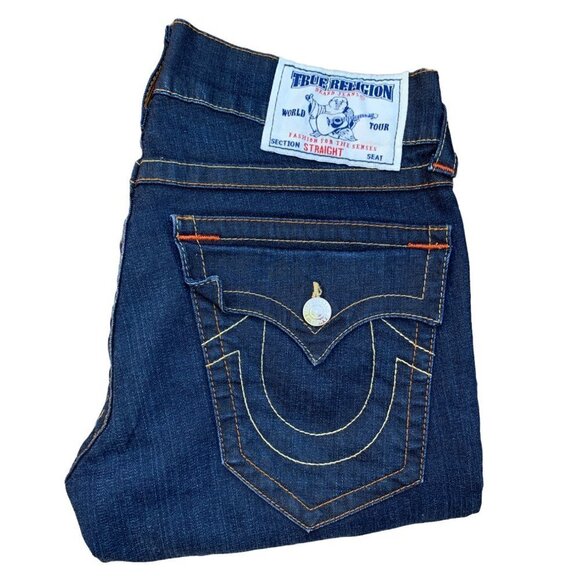 True Religion Jeans Size 31 STRAIGHT Blue - Picture 1 of 8